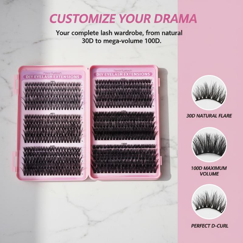 Eyelash Extension Cluster - رموش عنقودية 30D 100D طبيعية بتجعيد