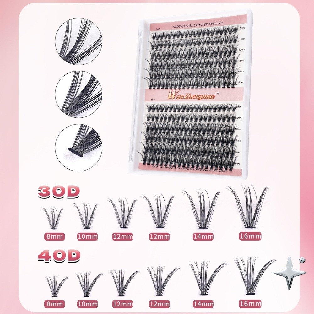 Eyelash Extension Cluster - رموش صناعية بطول 8-16 مم، طقم